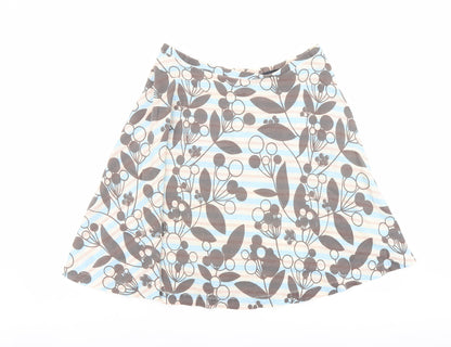 French Connection Womens Multicoloured Floral Cotton A-Line Skirt Size 12 Zip
