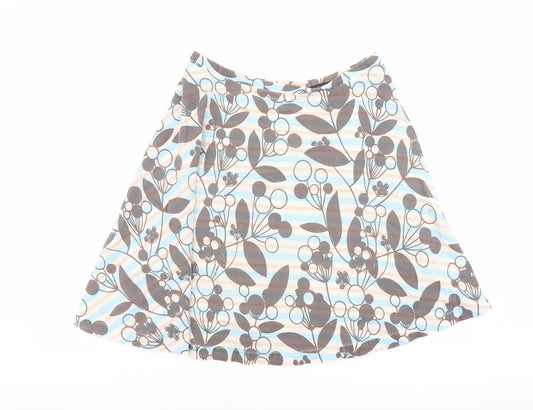 French Connection Womens Multicoloured Floral Cotton A-Line Skirt Size 12 Zip