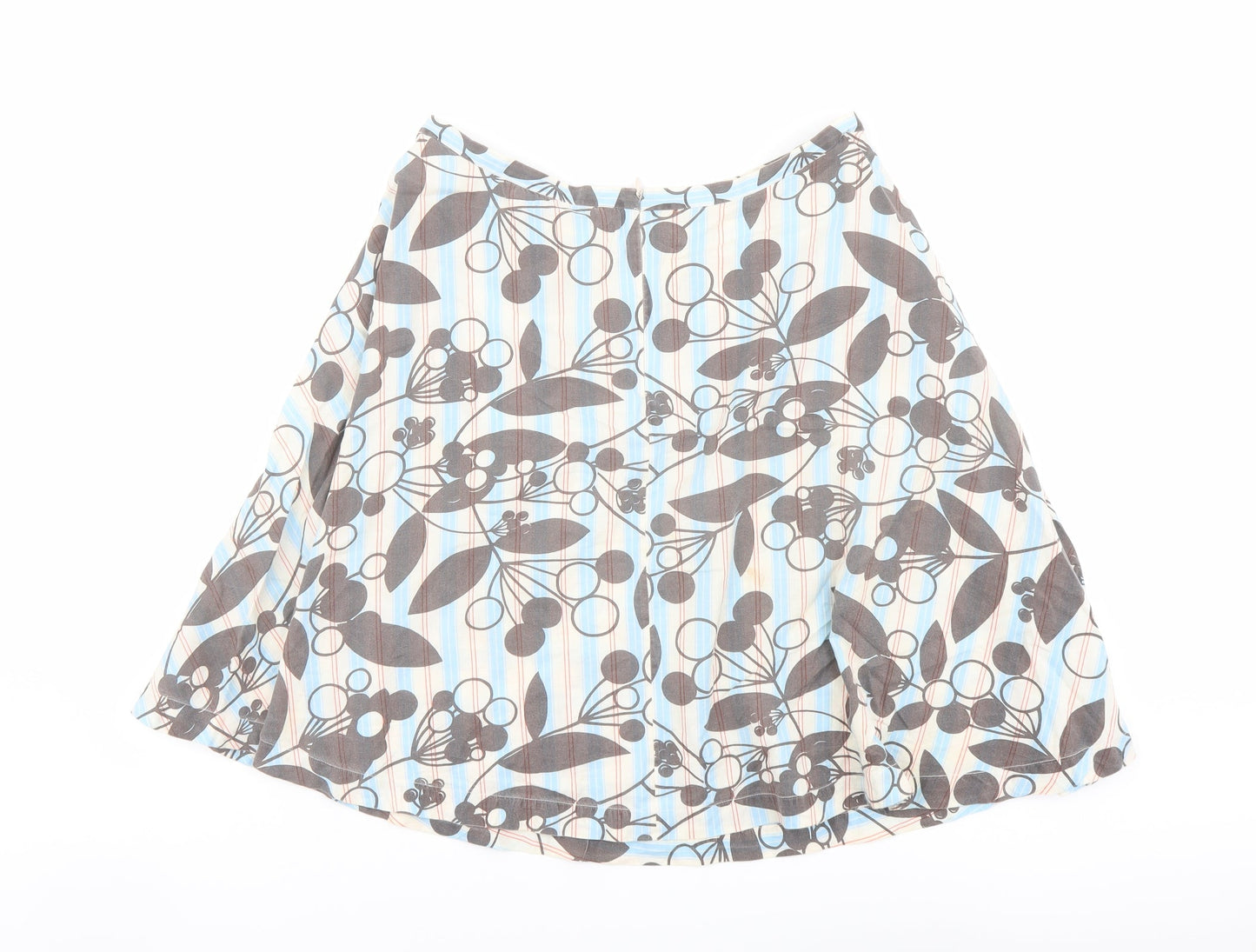 French Connection Womens Multicoloured Floral Cotton A-Line Skirt Size 12 Zip