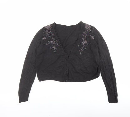 Womens UK Size 16 Marks and Spencer Black Cardigan Jumper