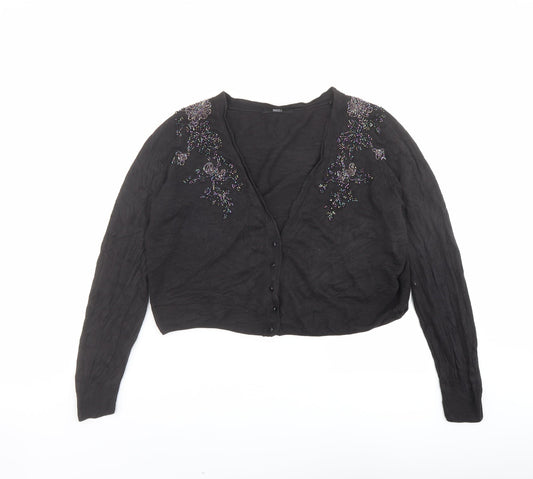 Womens UK Size 16 Marks and Spencer Black Cardigan Jumper