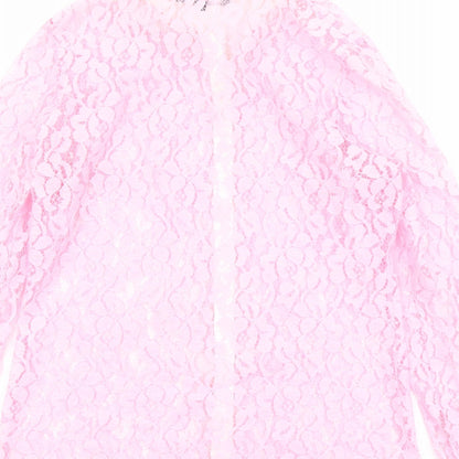 Womens UK Size 10 Sosandar Pink Basic Button-Up