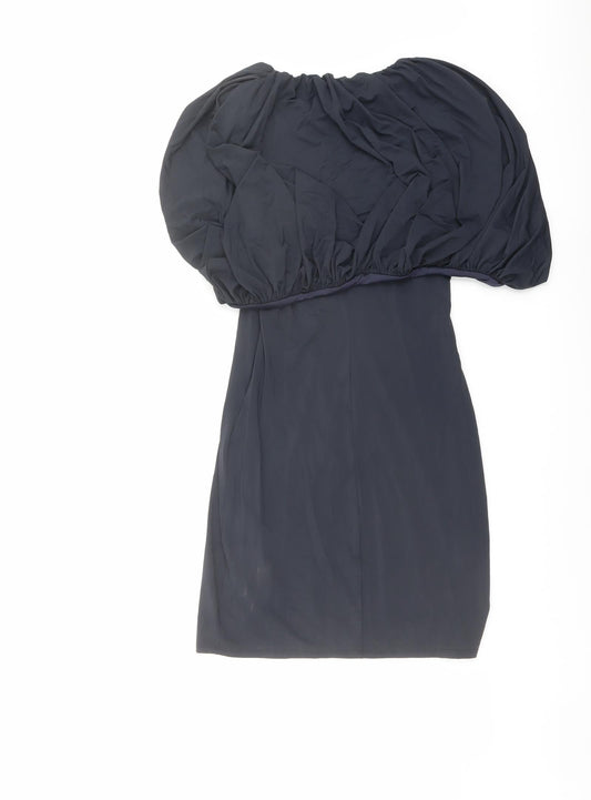 Zara Womens Grey Polyamide A-Line Size S Boat Neck Pullover