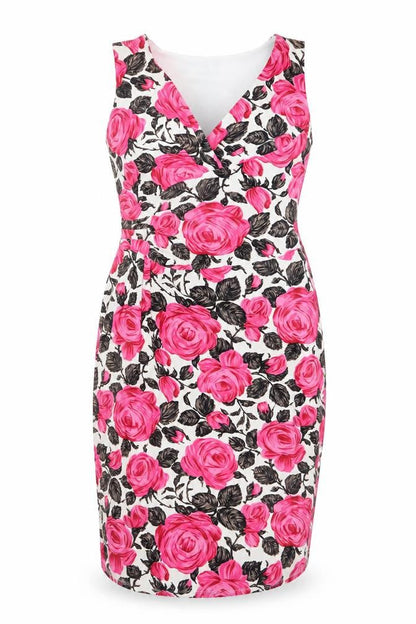 Phase Eight Womens Multicoloured Floral Polyester Shift Size 14 V-Neck Zip