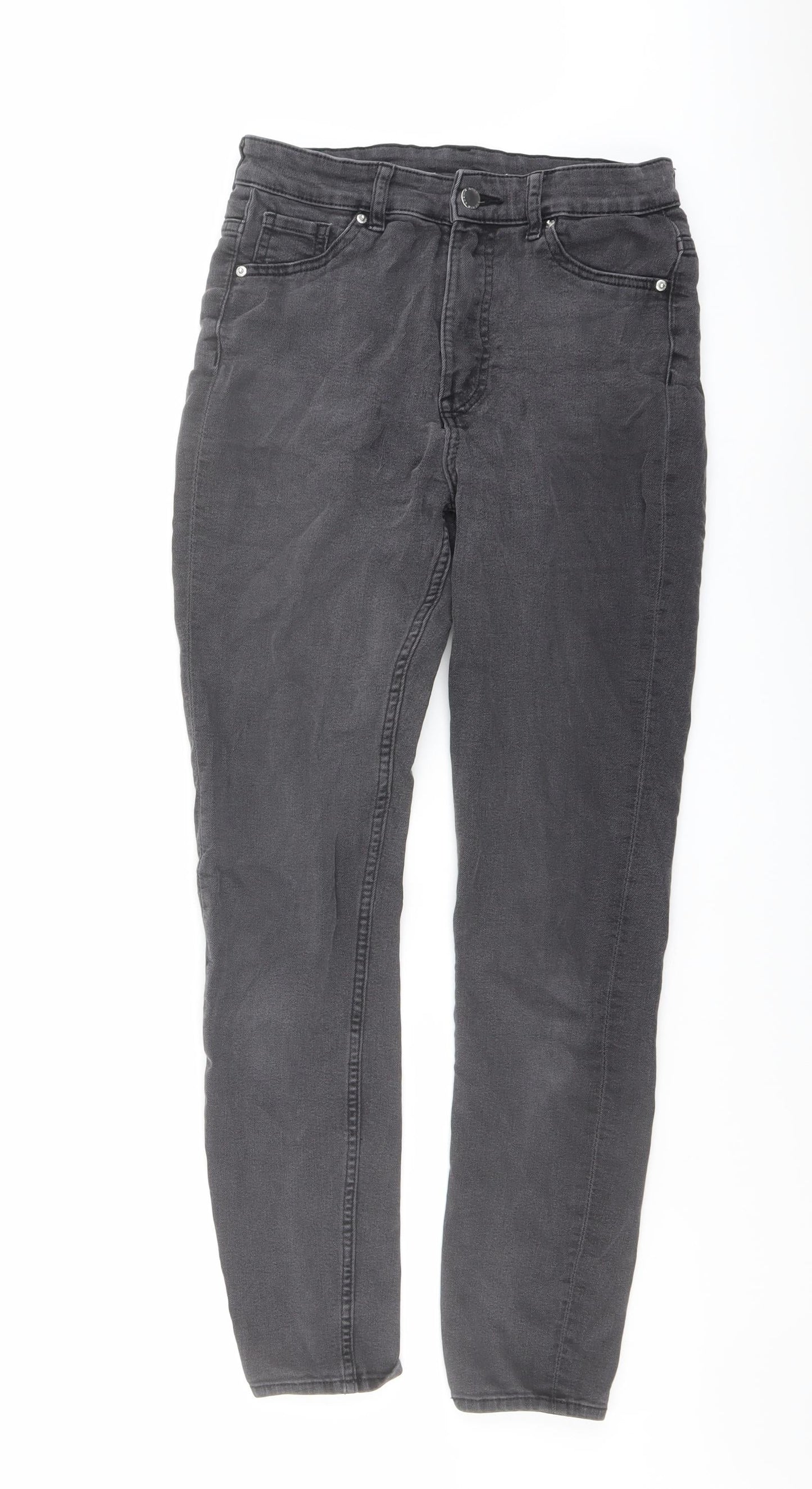 Womens UK Size 8 H&M Regular Fit Skinny Grey Jeans