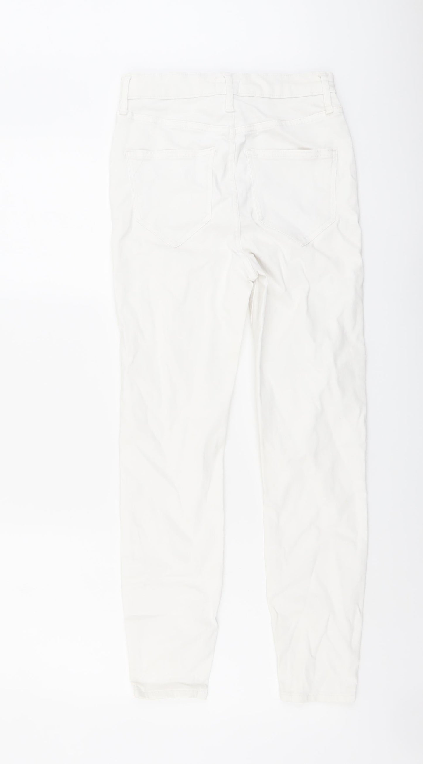 River Island Womens White Cotton Skinny Jeans Size 8 L25 in Regular Button