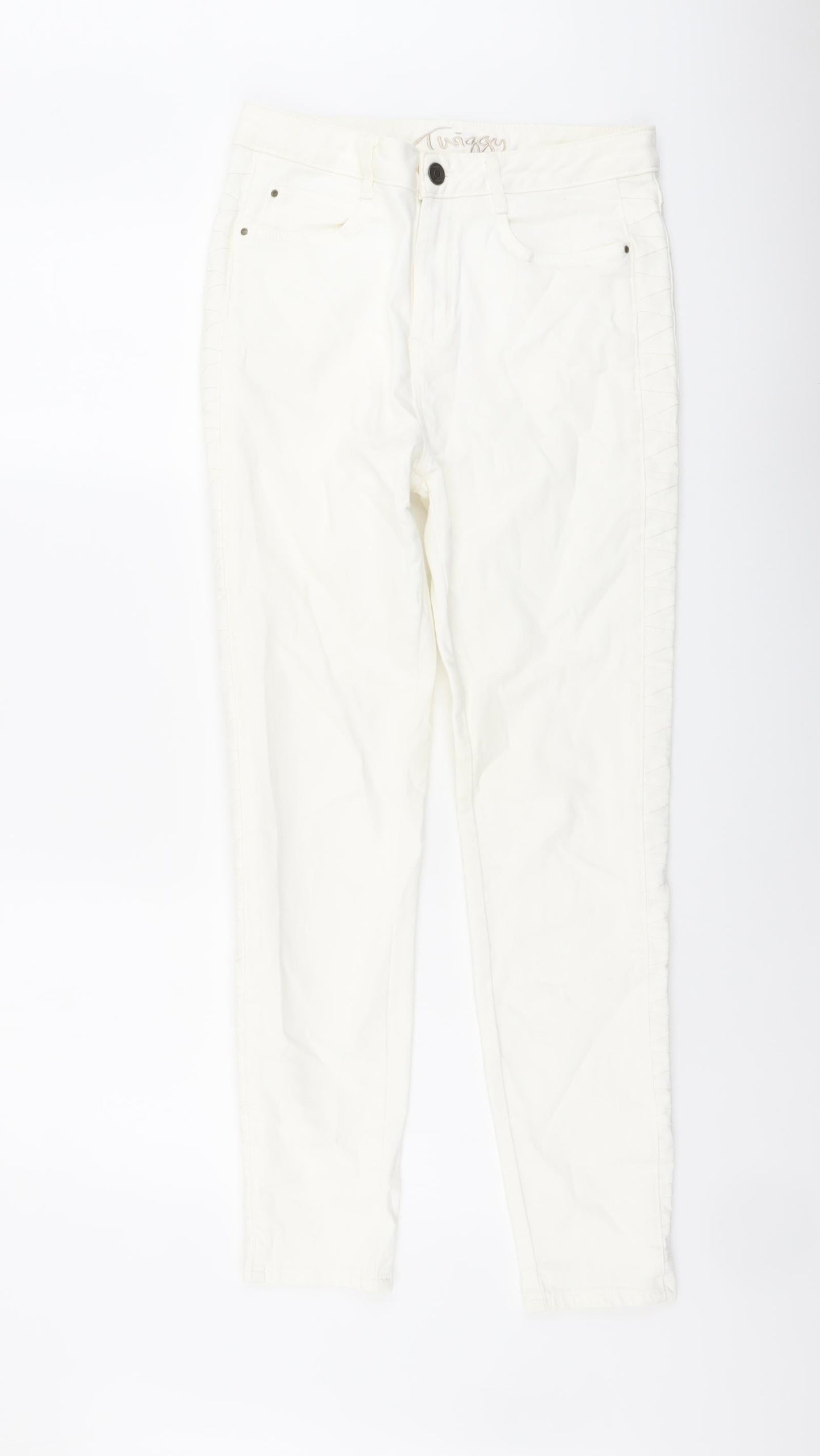 Womens UK Size 10 Marks and Spencer Regular Fit Skinny Ivory Jeans