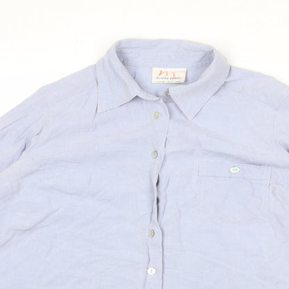 Womens UK Size 12 Dorothy Perkins Blue Basic Button-Up