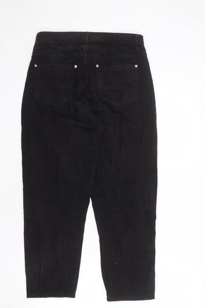Wednesday's Girl Womens Black Cotton Mom Jeans Size 28 in L25 in Regular Zip