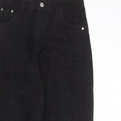 Wednesday's Girl Womens Black Cotton Mom Jeans Size 28 in L25 in Regular Zip