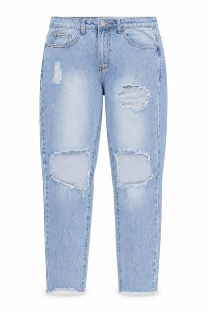Womens UK Size 10 PRETTYLITTLETHING Regular Fit Tapered Blue Jeans
