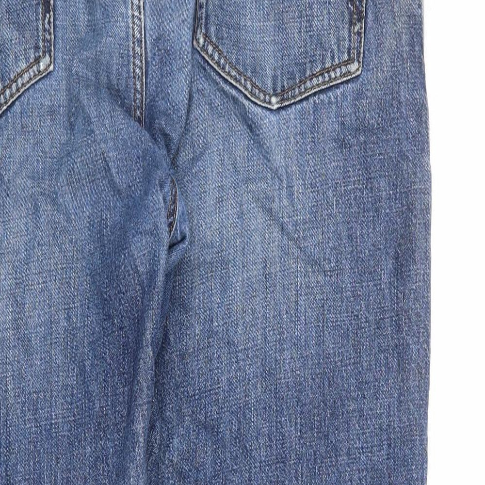 Fat Face Mens Blue Cotton Straight Jeans Size 34 in L29 in Regular Zip