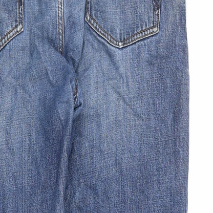 Fat Face Mens Blue Cotton Straight Jeans Size 34 in L29 in Regular Zip