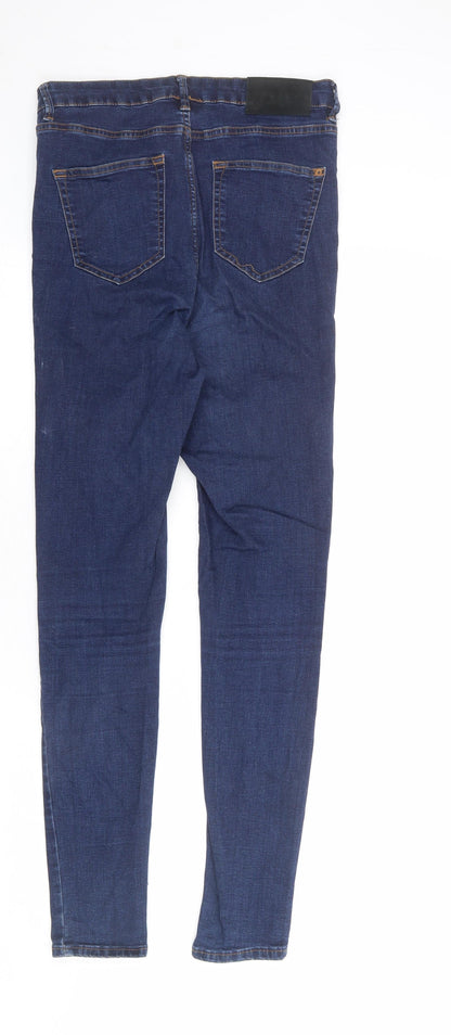 Womens UK Size 14 Waven Regular Fit Skinny Blue Jeans