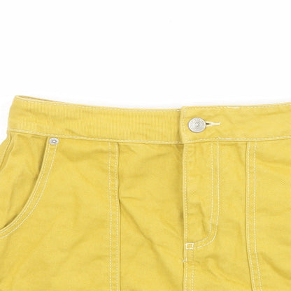 BDG Womens Yellow Cotton Mini Skirt Size S Zip