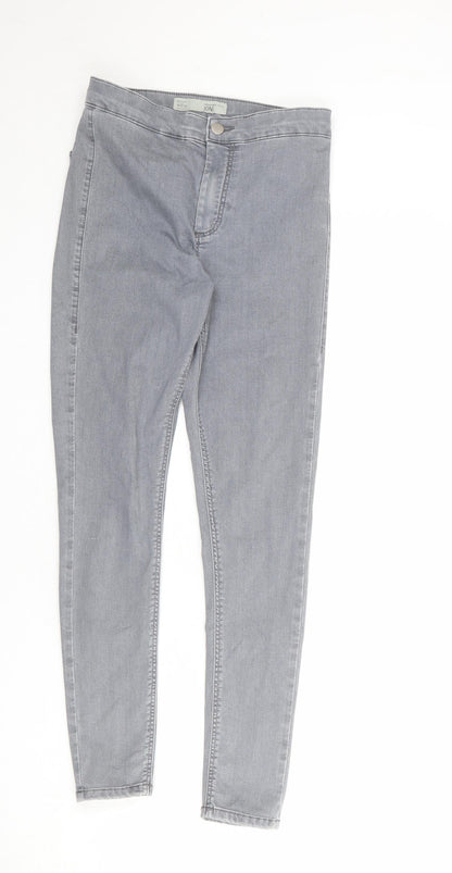 Topshop Womens Grey Cotton Skinny Jeans Size 30 in L28 in Regular Zip