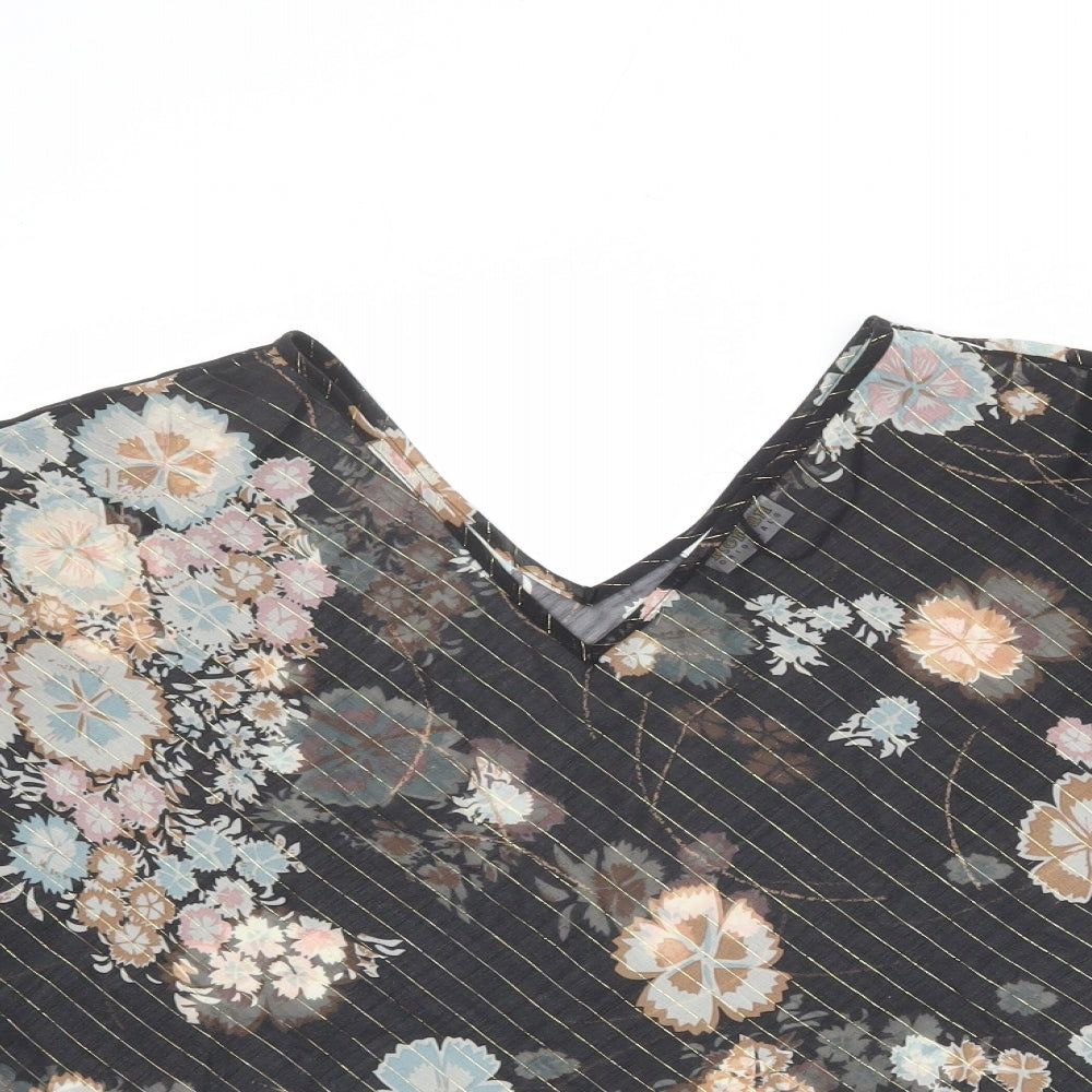 Womens UK Size 10 Roman Black Basic Blouse
