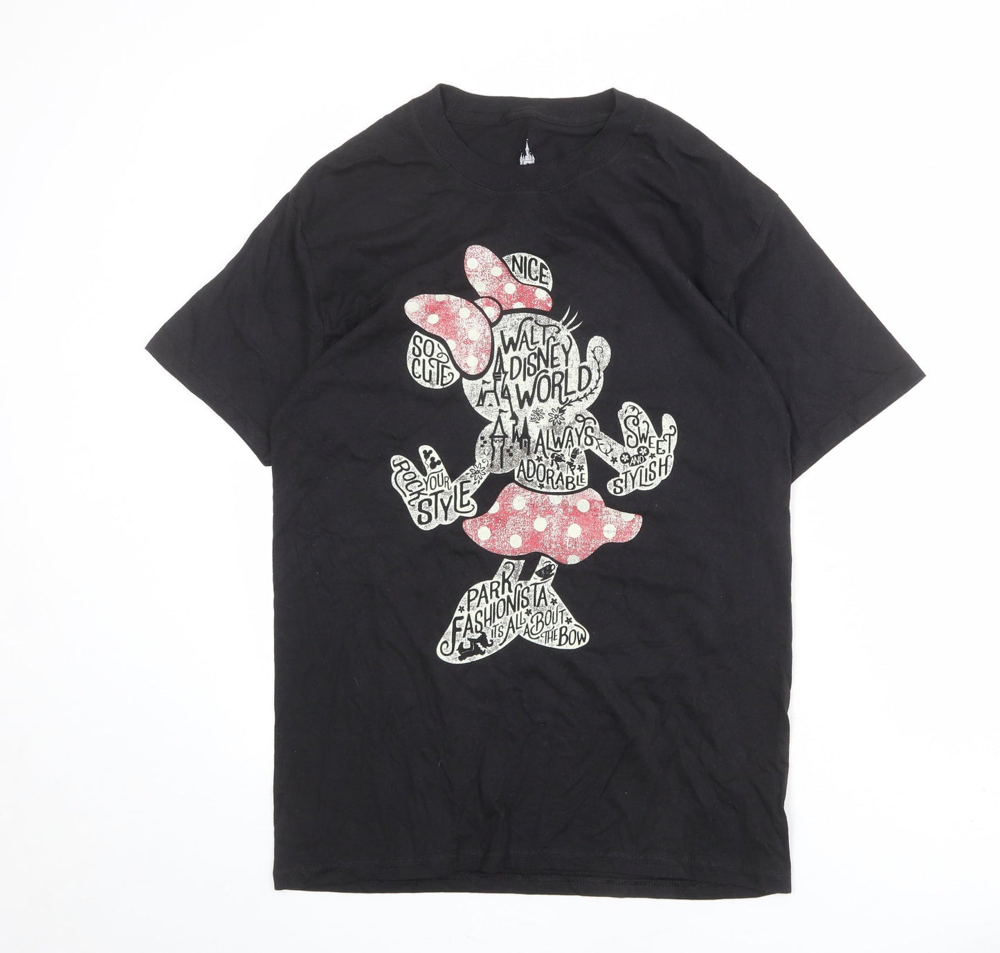 Womens UK Size M Disney Black Tunic T-Shirt
