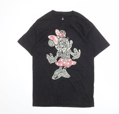 Womens UK Size M Disney Black Tunic T-Shirt