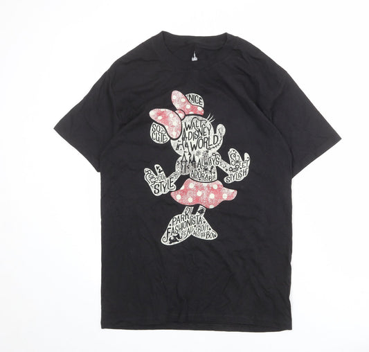 Womens UK Size M Disney Black Tunic T-Shirt
