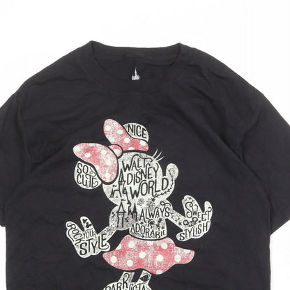 Womens UK Size M Disney Black Tunic T-Shirt