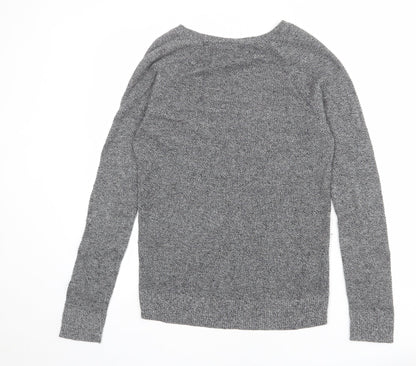 Gap Womens Grey V-Neck Cotton Pullover Jumper Size S