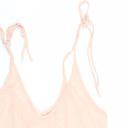& Other Stories Womens Pink 100% Cotton Camisole Tank Size 14 V-Neck - Tie Shoulder Detail