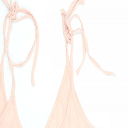 & Other Stories Womens Pink 100% Cotton Camisole Tank Size 14 V-Neck - Tie Shoulder Detail