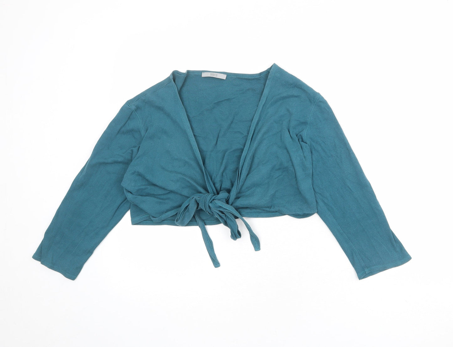 Womens UK Size 16 Marks and Spencer Blue Cropped Blouse
