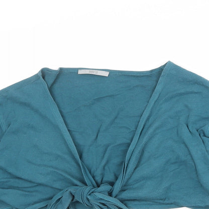 Womens UK Size 16 Marks and Spencer Blue Cropped Blouse