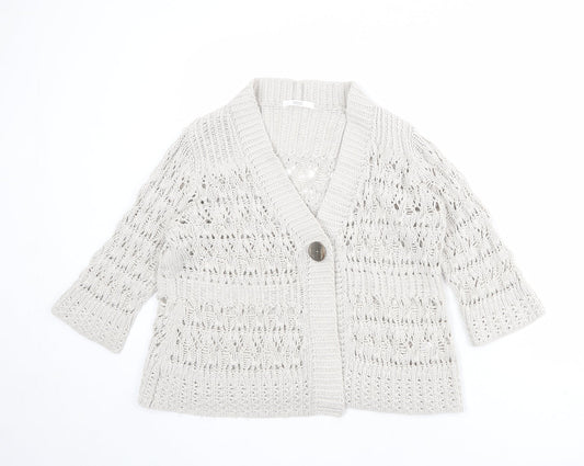 Womens UK Size 14 Marks and Spencer Beige Cardigan Jumper