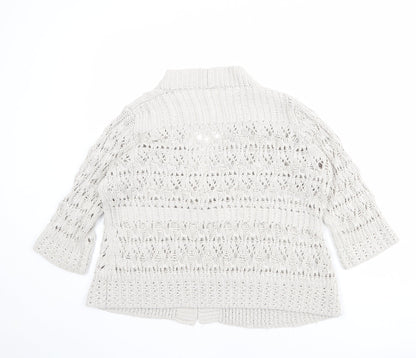 Womens UK Size 14 Marks and Spencer Beige Cardigan Jumper