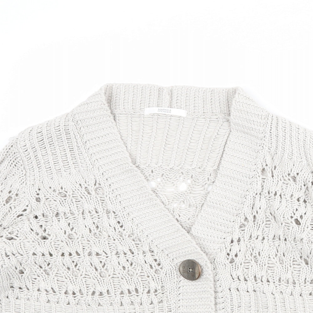 Womens UK Size 14 Marks and Spencer Beige Cardigan Jumper