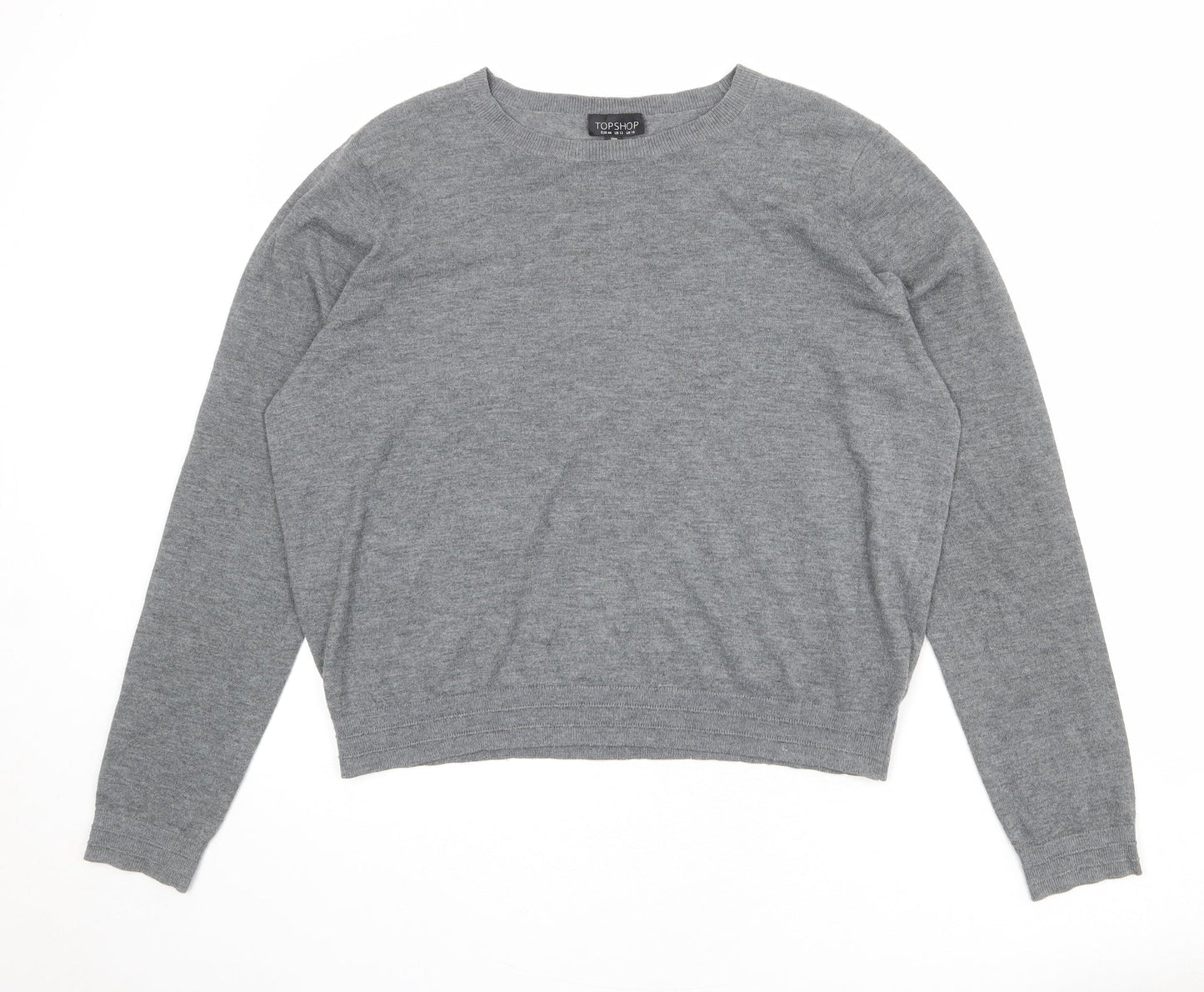 Womens UK Size 16 Topshop Grey Pullover Jumper