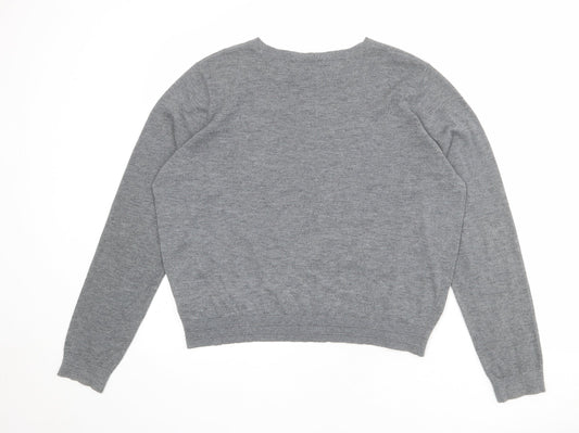 Womens UK Size 16 Topshop Grey Pullover Jumper