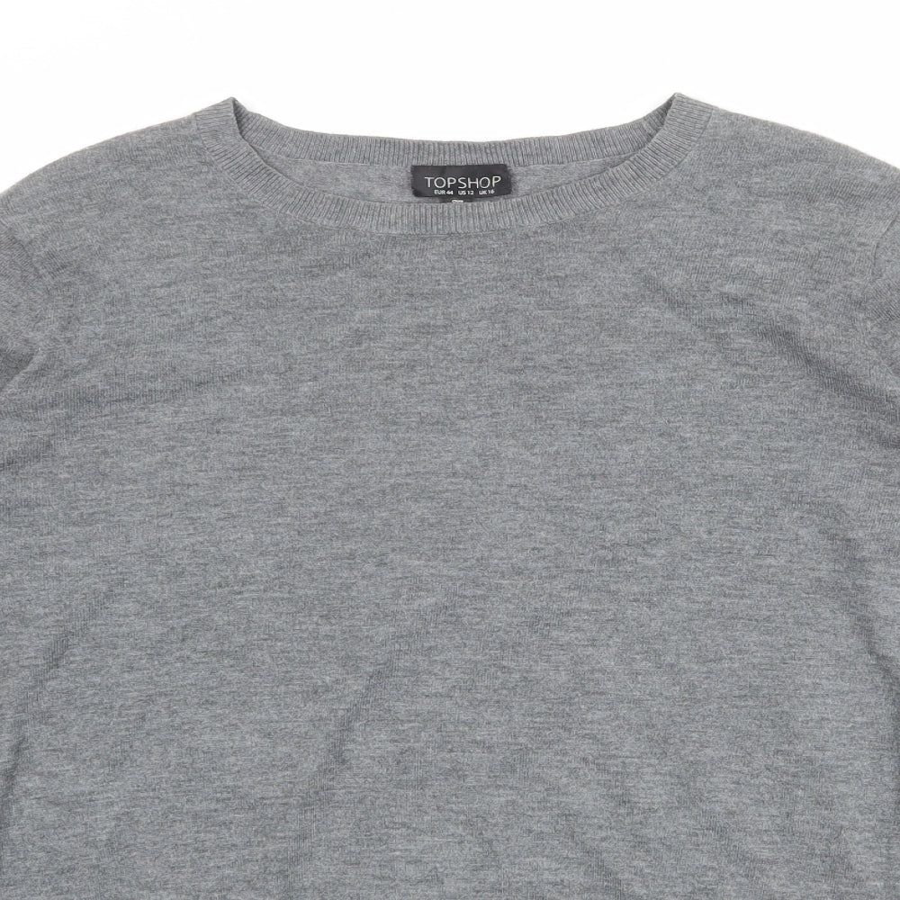 Womens UK Size 16 Topshop Grey Pullover Jumper