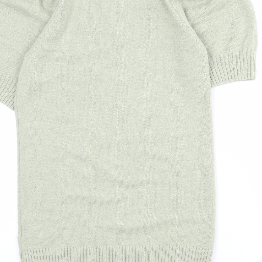 Miss Selfridge Womens Green Acrylic Jumper Dress Size 4 Round Neck Pullover