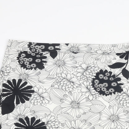 Marks and Spencer Womens White Floral Polyester Bandage Skirt Size 36 in Zip