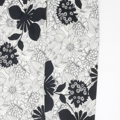 Marks and Spencer Womens White Floral Polyester Bandage Skirt Size 36 in Zip