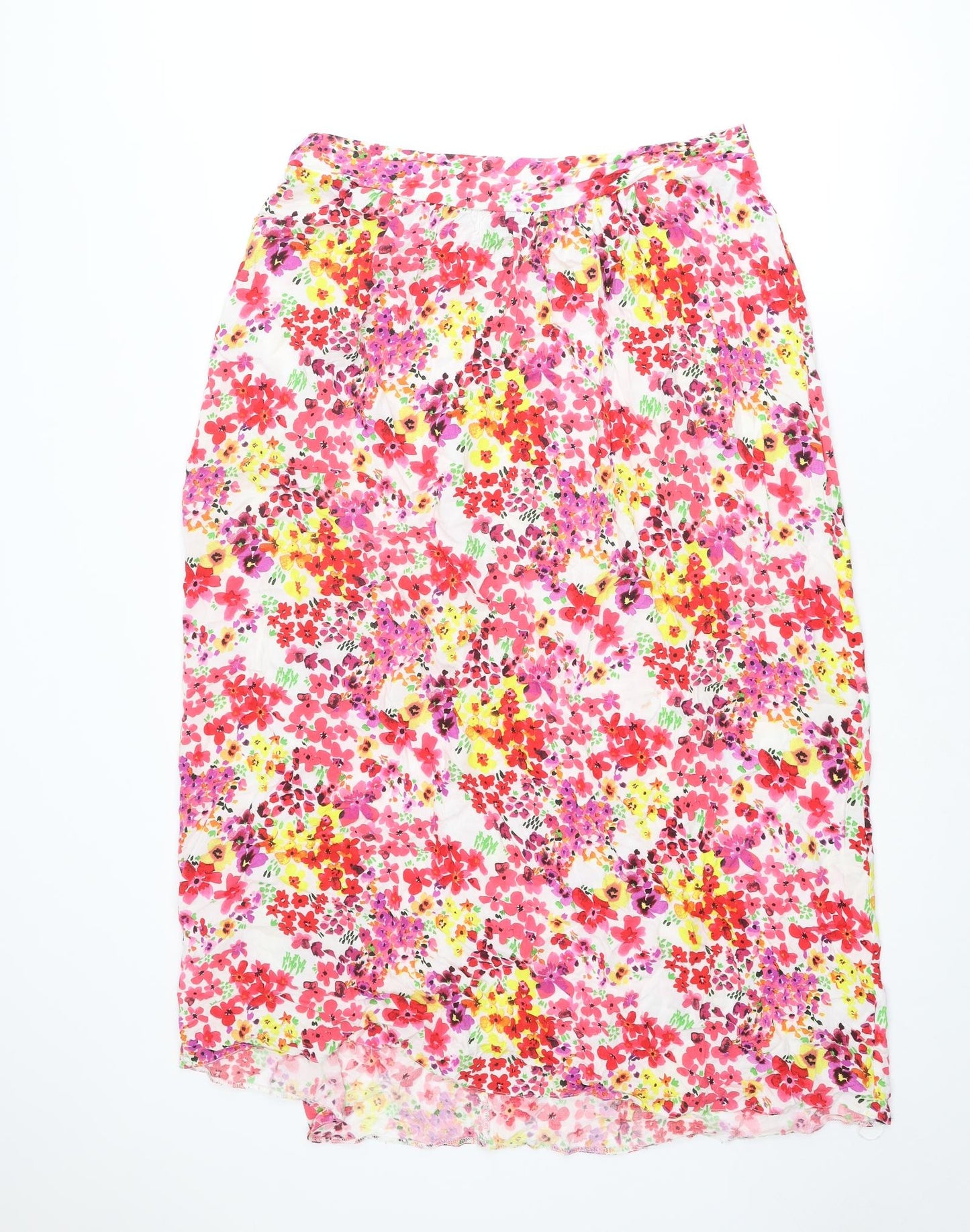 Dorothy Perkins Womens Multicoloured Floral Viscose Straight & Pencil Skirt Size 16
