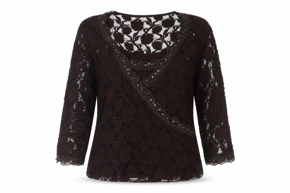 Womens UK Size XL Nightingales Brown Basic Blouse