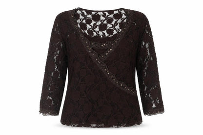 Womens UK Size XL Nightingales Brown Basic Blouse