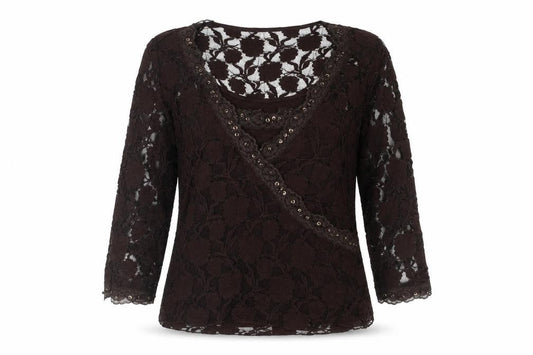 Womens UK Size XL Nightingales Brown Basic Blouse