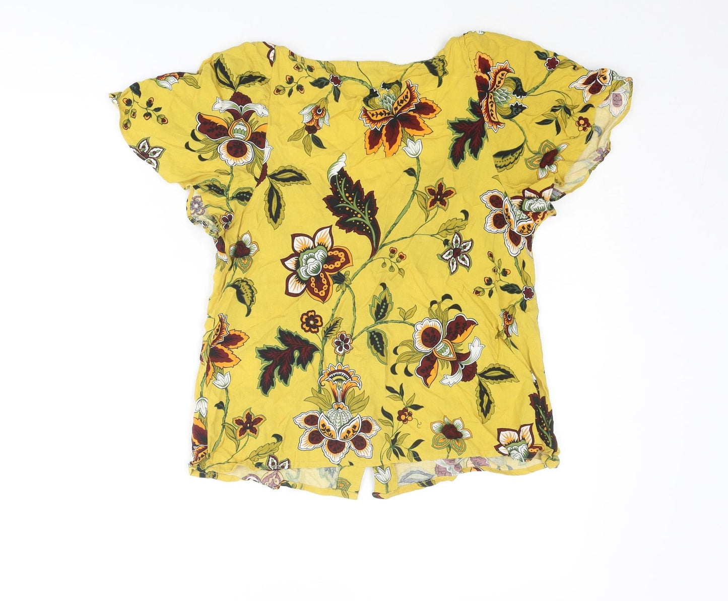 Womens UK Size 8 Warehouse Yellow Basic Blouse
