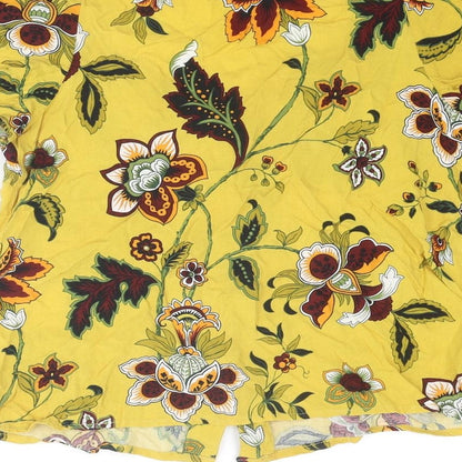 Womens UK Size 8 Warehouse Yellow Basic Blouse
