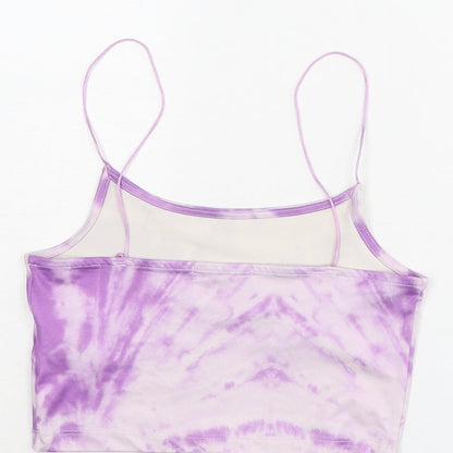 Womens UK Size S Stradivarius Purple Cropped Tank