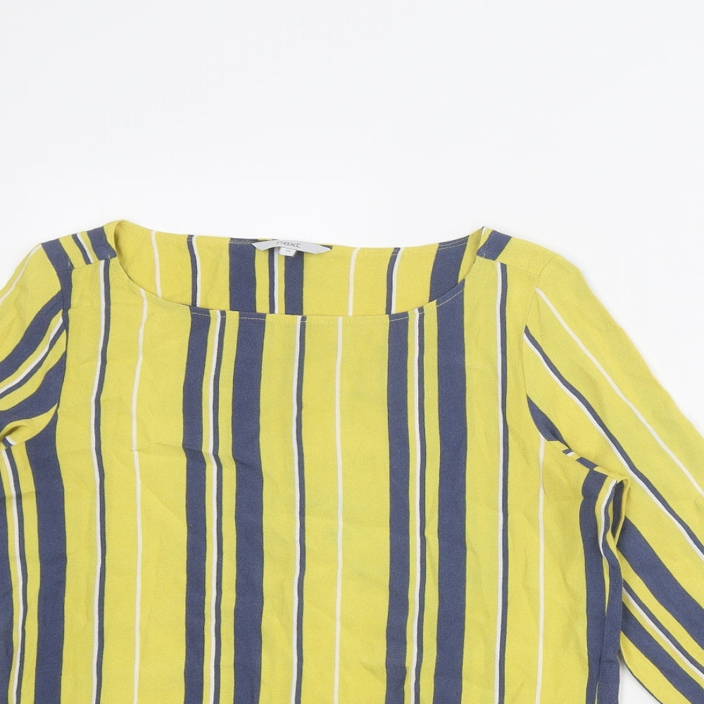 Womens UK Size 10 NEXT Yellow Basic Blouse