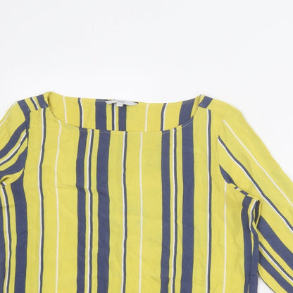 Womens UK Size 10 NEXT Yellow Basic Blouse