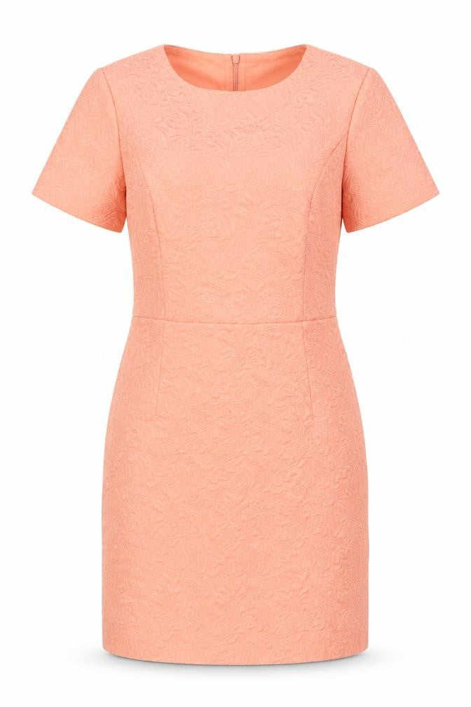 Oasis Womens Pink Geometric Polyester Shift Size 10 Round Neck Zip