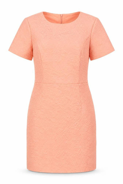 Oasis Womens Pink Geometric Polyester Shift Size 10 Round Neck Zip